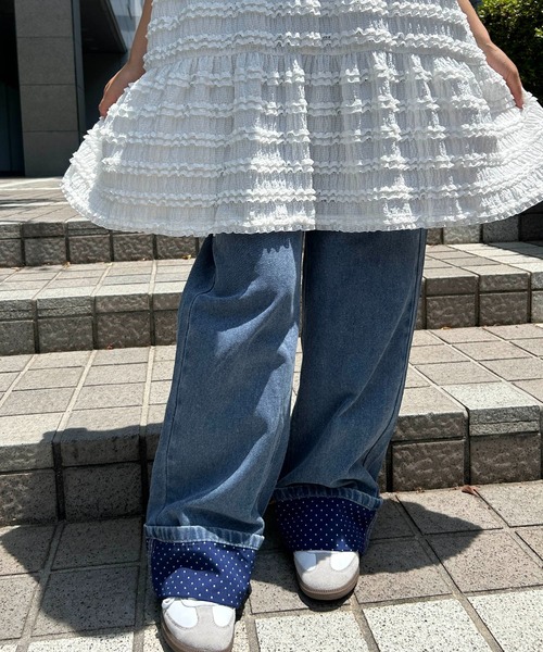 WC(ダブル シー)の「ドット折り返しデニムパンツ(デニムパンツ・レディース・ブラック系その他/ブルー系その他・FREE)」の13枚目の写真