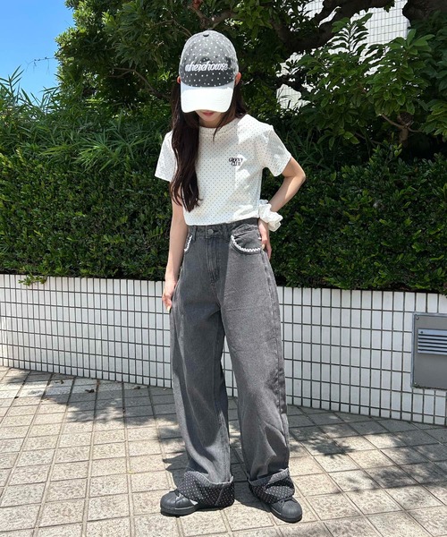 WC(ダブル シー)の「ドット折り返しデニムパンツ(デニムパンツ・レディース・ブラック系その他/ブルー系その他・FREE)」の8枚目の写真