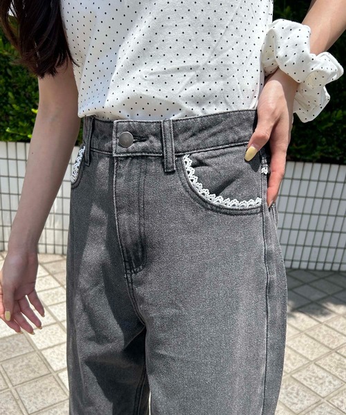 WC(ダブル シー)の「ドット折り返しデニムパンツ(デニムパンツ・レディース・ブラック系その他/ブルー系その他・FREE)」の7枚目の写真