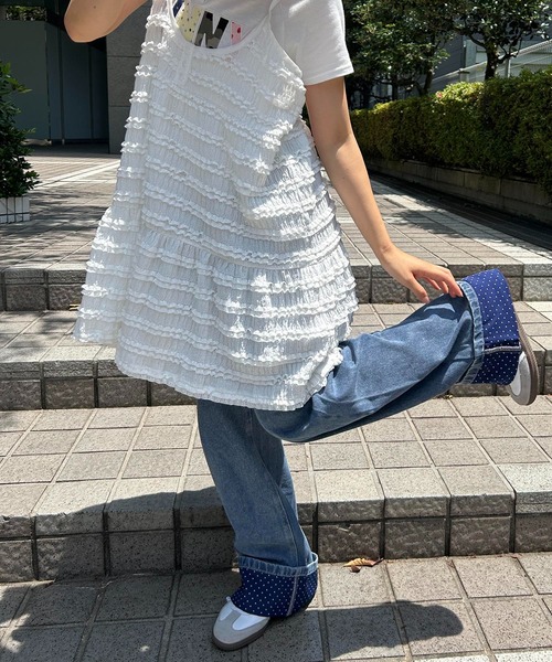WC(ダブル シー)の「ドット折り返しデニムパンツ(デニムパンツ・レディース・ブラック系その他/ブルー系その他・FREE)」の12枚目の写真