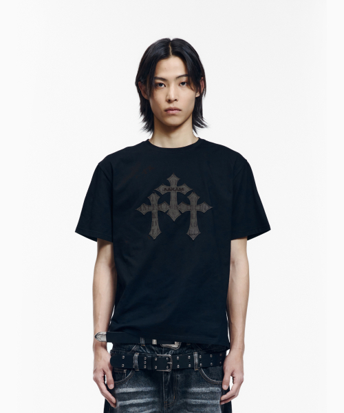 AAKAM（アーカム）の「トリニティクロス ハーフトップ（ブラック）（Tシャツ/カットソー・レディース・その他・1/3/2）」の14枚目の写真