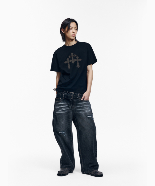 AAKAM（アーカム）の「トリニティクロス ハーフトップ（ブラック）（Tシャツ/カットソー・レディース・その他・1/3/2）」の10枚目の写真