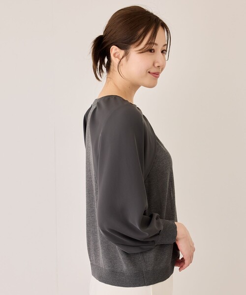 Jayro（ジャイロ）の「シフォン切替カーディガン（カーディガン/ボレロ・レディース・ベージュ/チャコールグレー/ブルー系その他4/キャメル・FREE）」の7枚目の写真