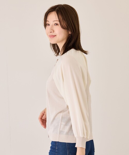 Jayro（ジャイロ）の「シフォン切替カーディガン（カーディガン/ボレロ・レディース・ベージュ/チャコールグレー/ブルー系その他4/キャメル・FREE）」の14枚目の写真