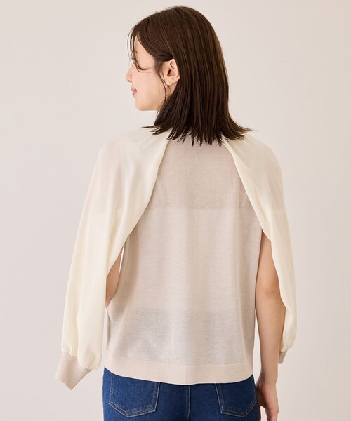Jayro（ジャイロ）の「シフォン切替カーディガン（カーディガン/ボレロ・レディース・ベージュ/チャコールグレー/ブルー系その他4/キャメル・FREE）」の16枚目の写真