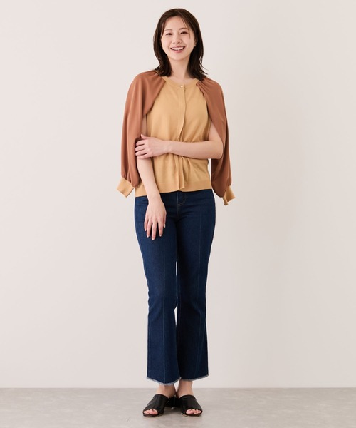Jayro（ジャイロ）の「シフォン切替カーディガン（カーディガン/ボレロ・レディース・ベージュ/チャコールグレー/ブルー系その他4/キャメル・FREE）」の21枚目の写真