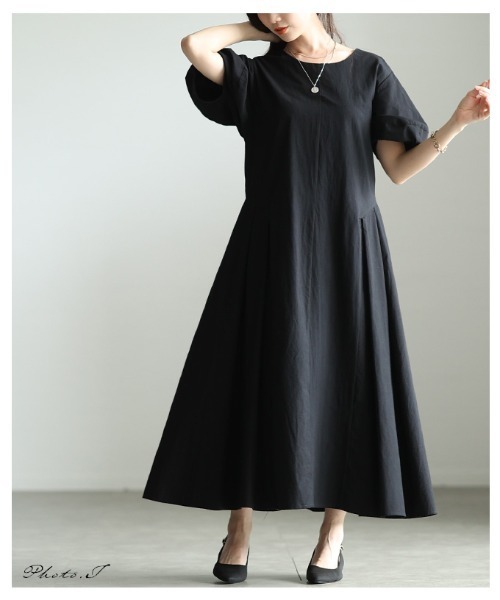 Sawa a la mode(サワアラモード)の「2wayパフスリーブタックフレアワンピース(ワンピース・レディース・グリーン/ブラック・FREE)」の17枚目の写真
