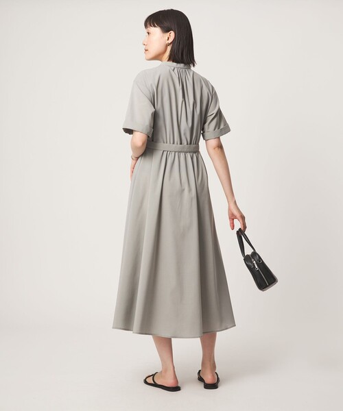 green label relaxing(グリーンレーベルリラクシング)の「ベルト フレア ワンピース マシンウォッシャブル 吸水速乾(ワンピース・レディース・ネイビー/ライトグレー/ブラウン系・36/38)」の6枚目の写真