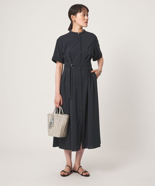 green label relaxing(グリーンレーベルリラクシング)の「ベルト フレア ワンピース マシンウォッシャブル 吸水速乾(ワンピース・レディース・ネイビー/ライトグレー/ブラウン系・36/38)」の14枚目の写真