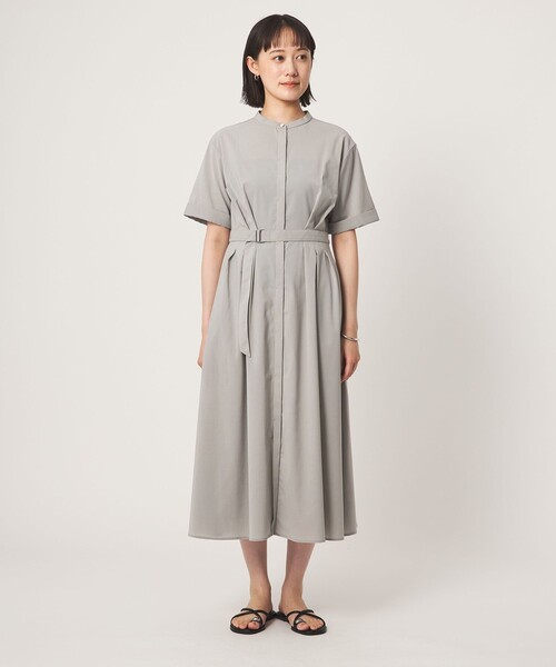 green label relaxing(グリーンレーベルリラクシング)の「ベルト フレア ワンピース マシンウォッシャブル 吸水速乾(ワンピース・レディース・ネイビー/ライトグレー/ブラウン系・36/38)」の15枚目の写真