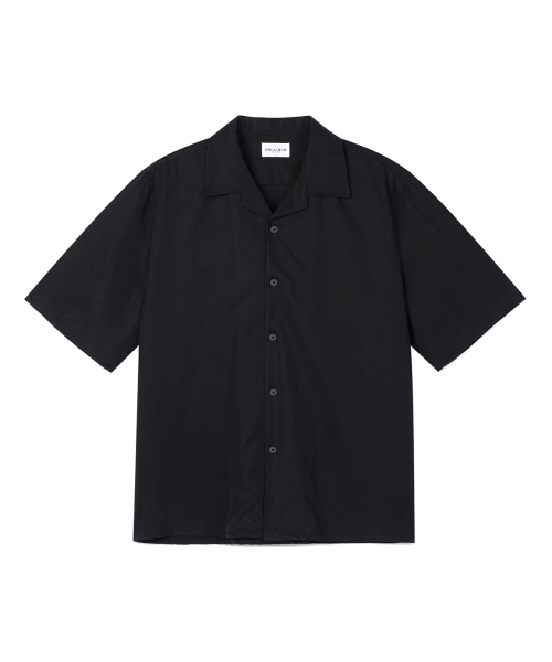 PRAIRIE(KR)(プレーリー)の「リネンオープンカラー半袖シャツ (BLACK)(シャツ/ブラウス・メンズ・ブラック・MEDIUM/LARGE)」の5枚目の写真