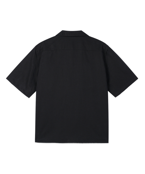 PRAIRIE(KR)(プレーリー)の「リネンオープンカラー半袖シャツ (BLACK)(シャツ/ブラウス・メンズ・ブラック・MEDIUM/LARGE)」の6枚目の写真