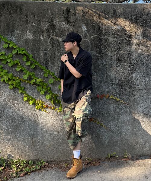 PRAIRIE(KR)(プレーリー)の「リネンオープンカラー半袖シャツ (BLACK)(シャツ/ブラウス・メンズ・ブラック・MEDIUM/LARGE)」の7枚目の写真