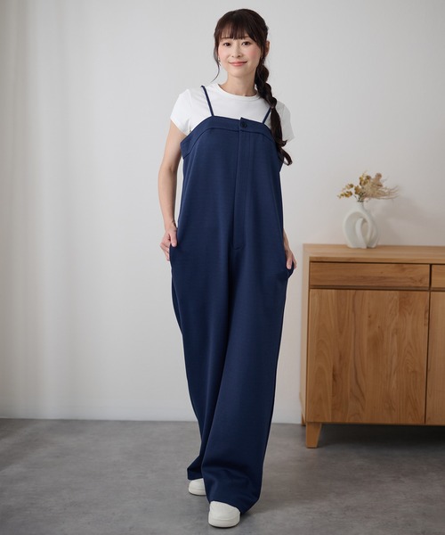 DAYRA(デイラ)の「バックV ダブルポケット ストレッチ サロペット パンツ(サロペット/オーバーオール・レディース・ブラック/ダークグレー/ネイビー・FREE)」の20枚目の写真