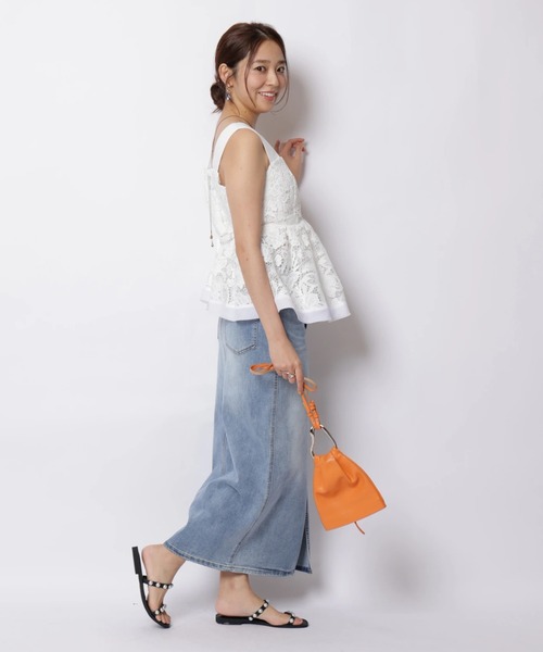 JUSGLITTY（ジャスグリッティー）の「シェリーレースビスチェブラウス（シャツ/ブラウス・レディース・ホワイト/ダークブラウン・1/2）」の13枚目の写真