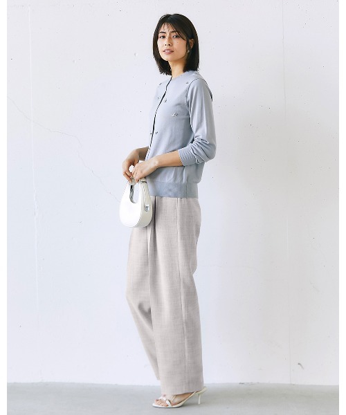 DoCLASSE（ ドゥクラッセ）の「バルキーリネンタッチ・カーブテーパードパンツ（その他パンツ・レディース・ベージュ/ダークネイビー/ライトグレー・13/15 /7/9/11）」の6枚目の写真