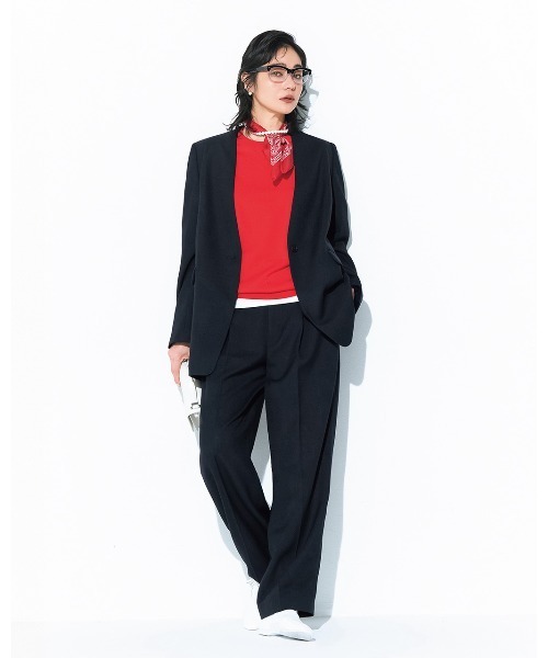 DoCLASSE（ ドゥクラッセ）の「バルキーリネンタッチ・カーブテーパードパンツ（その他パンツ・レディース・ベージュ/ダークネイビー/ライトグレー・13/15 /7/9/11）」の15枚目の写真