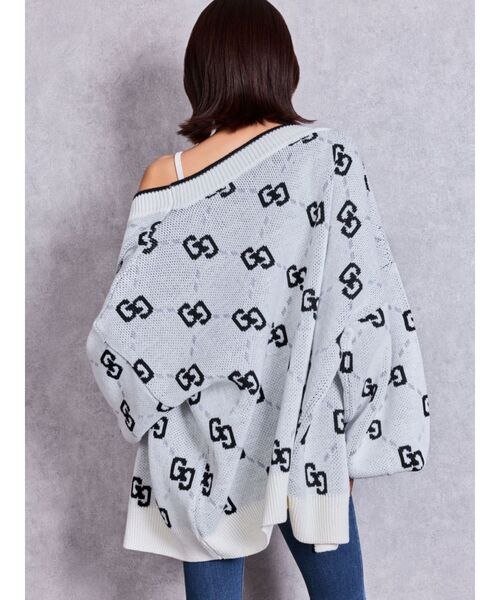 GYDA(ジェイダ)の「GG glitter quiltingニットカーディガン(カーディガン/ボレロ・レディース・チャコールグレー/ブラック/オフホワイト・FREE)」の9枚目の写真