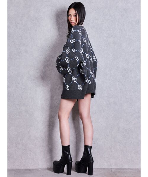GYDA(ジェイダ)の「GG glitter quiltingニットカーディガン(カーディガン/ボレロ・レディース・チャコールグレー/ブラック/オフホワイト・FREE)」の16枚目の写真