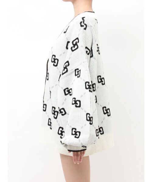 GYDA(ジェイダ)の「GG glitter quiltingニットカーディガン(カーディガン/ボレロ・レディース・チャコールグレー/ブラック/オフホワイト・FREE)」の18枚目の写真