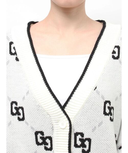 GYDA(ジェイダ)の「GG glitter quiltingニットカーディガン(カーディガン/ボレロ・レディース・チャコールグレー/ブラック/オフホワイト・FREE)」の20枚目の写真