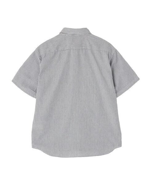 CRAFT STANDARD BOUTIQUE(クラフトスタンダードブティック)の「ヒッコリーワンポイント刺繍半袖シャツ(シャツ/ブラウス・メンズ・ネイビー/ホワイト・M/LL/L)」の16枚目の写真