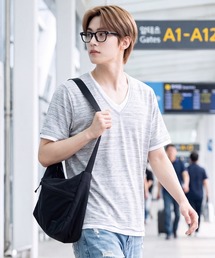《Bd》ユニセックス 杢天竺 レイヤード VネックTシャツ