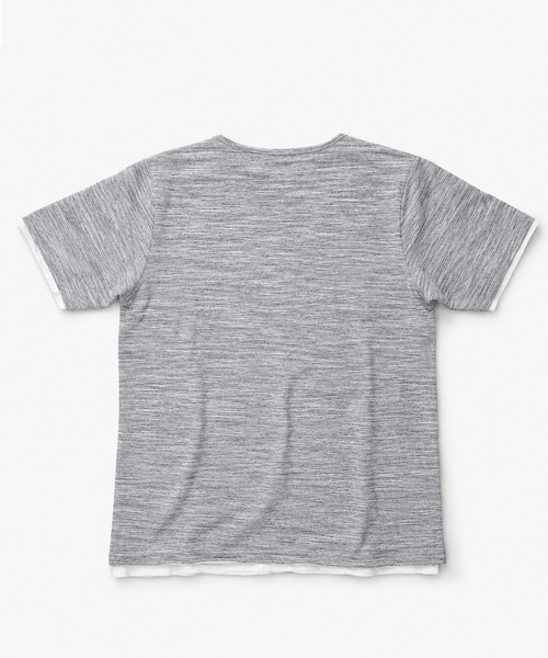 B.I.D.(ビーアイディー)の「《Bd》ユニセックス 杢天竺 レイヤード VネックTシャツ(Tシャツ/カットソー・メンズ・ホワイト/ブラック/グレー/ワインレッド・LARGE/X-LARGE/MEDIUM)」の6枚目の写真