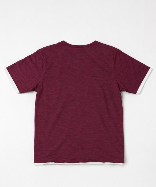 B.I.D.(ビーアイディー)の「《Bd》ユニセックス 杢天竺 レイヤード VネックTシャツ(Tシャツ/カットソー・メンズ・ホワイト/ブラック/グレー/ワインレッド・LARGE/X-LARGE/MEDIUM)」の8枚目の写真