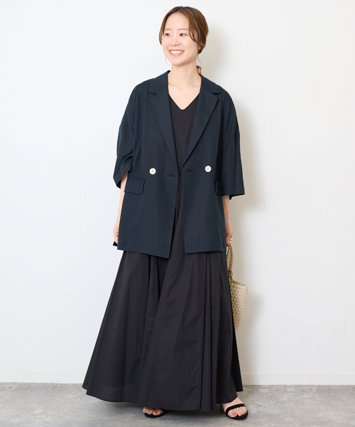 SLOBE IENA(スローブイエナ)の「コットンエアリーVネックフレアワンピース(ワンピース・レディース・ブルー系その他/ベージュ/ブラック・36/38)」の21枚目の写真