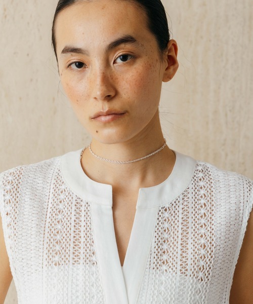 CREDONA(クレドナ)の「SHEER LONG ONEPIECE/シアーロングワンピース(ワンピース・レディース・ホワイト/ブラック・FREE)」の10枚目の写真