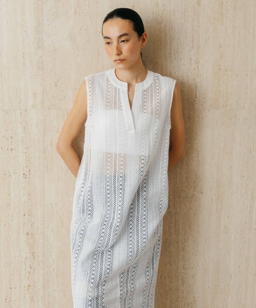 CREDONA(クレドナ)の「SHEER LONG ONEPIECE/シアーロングワンピース(ワンピース・レディース・ホワイト/ブラック・FREE)」の7枚目の写真