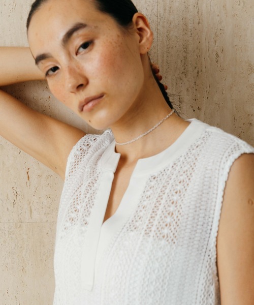 CREDONA(クレドナ)の「SHEER LONG ONEPIECE/シアーロングワンピース(ワンピース・レディース・ホワイト/ブラック・FREE)」の11枚目の写真