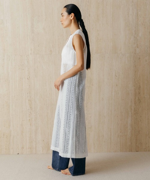 CREDONA(クレドナ)の「SHEER LONG ONEPIECE/シアーロングワンピース(ワンピース・レディース・ホワイト/ブラック・FREE)」の5枚目の写真