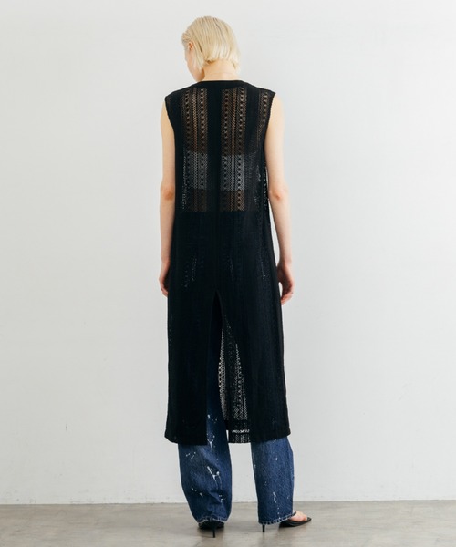CREDONA(クレドナ)の「SHEER LONG ONEPIECE/シアーロングワンピース(ワンピース・レディース・ホワイト/ブラック・FREE)」の15枚目の写真