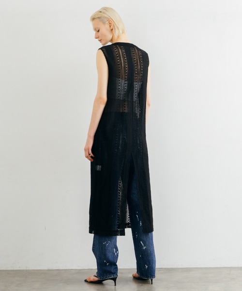 CREDONA(クレドナ)の「SHEER LONG ONEPIECE/シアーロングワンピース(ワンピース・レディース・ホワイト/ブラック・FREE)」の16枚目の写真