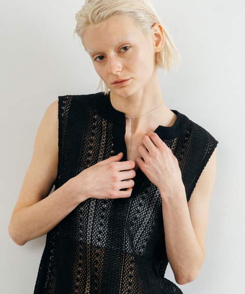 CREDONA(クレドナ)の「SHEER LONG ONEPIECE/シアーロングワンピース(ワンピース・レディース・ホワイト/ブラック・FREE)」の17枚目の写真