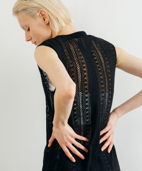 CREDONA(クレドナ)の「SHEER LONG ONEPIECE/シアーロングワンピース(ワンピース・レディース・ホワイト/ブラック・FREE)」の18枚目の写真
