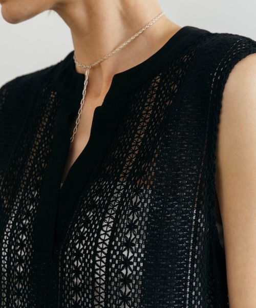 CREDONA(クレドナ)の「SHEER LONG ONEPIECE/シアーロングワンピース(ワンピース・レディース・ホワイト/ブラック・FREE)」の20枚目の写真