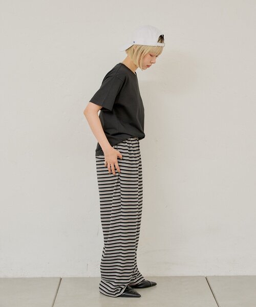 WHIMSIC(ウィムジック)の「【UNISEX】マルチボーダーカットソーパンツ(その他パンツ・メンズ・ベージュ/ブルー/ブラック・FREE)」の10枚目の写真
