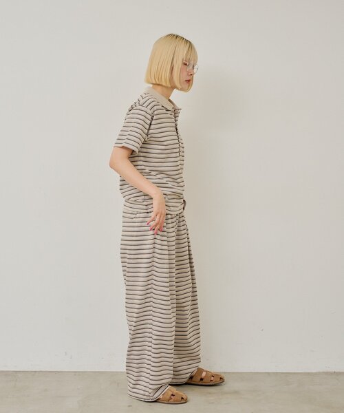 WHIMSIC(ウィムジック)の「【UNISEX】マルチボーダーカットソーパンツ(その他パンツ・メンズ・ベージュ/ブルー/ブラック・FREE)」の7枚目の写真