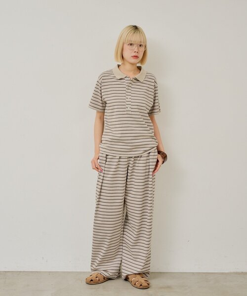 WHIMSIC(ウィムジック)の「【UNISEX】マルチボーダーカットソーパンツ(その他パンツ・メンズ・ベージュ/ブルー/ブラック・FREE)」の8枚目の写真