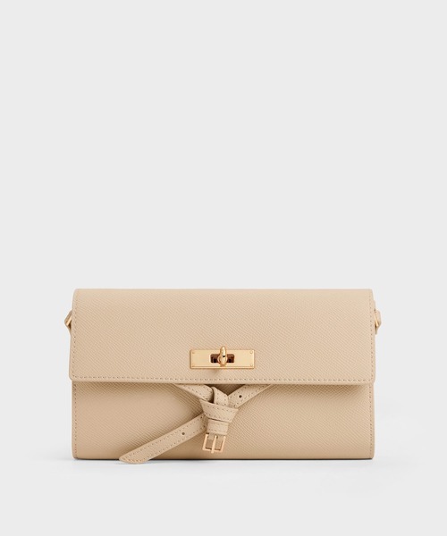 CHARLES & KEITH(チャールズ & キース)の「Tricha トリチャ ノットベルト クロスボディバッグ(ボディバッグ/ウエストポーチ・レディース・ブラック/ベージュ系その他6・XS)」の2枚目の写真