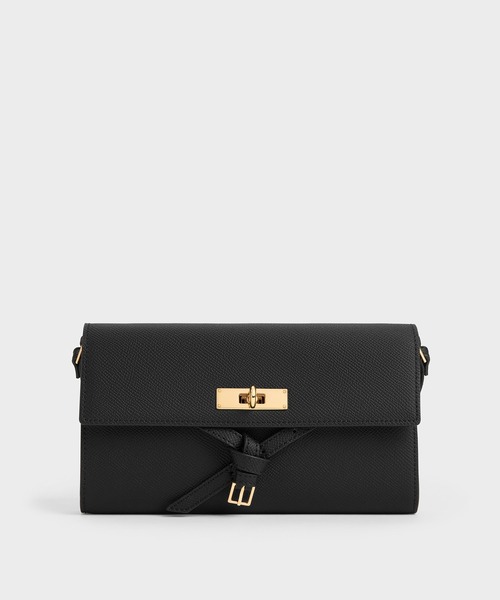 CHARLES & KEITH(チャールズ & キース)の「Tricha トリチャ ノットベルト クロスボディバッグ(ボディバッグ/ウエストポーチ・レディース・ブラック/ベージュ系その他6・XS)」の1枚目の写真