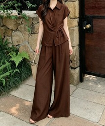 リボントップスパンツセットアップ