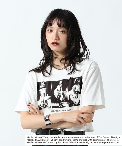 PAGEBOY（ページボーイ）の「【Marilyn Monroe】3連フォトT（Tシャツ/カットソー・レディース・チャコールグレー/オフホワイト・FREE）」の4枚目の写真