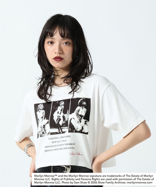 PAGEBOY（ページボーイ）の「【Marilyn Monroe】3連フォトT（Tシャツ/カットソー・レディース・チャコールグレー/オフホワイト・FREE）」の5枚目の写真