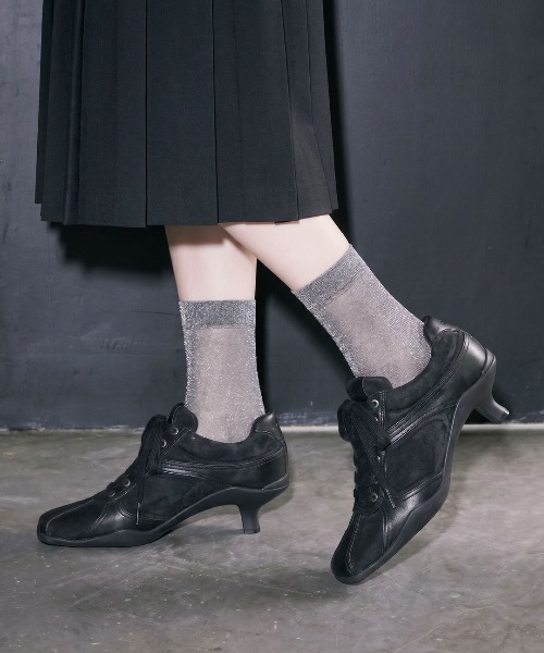 ASH（アッシュ）の「アッシュ【RAGWORT】レースアップパンプス ブーティー ハイブリットシューズ ブラック 6.5cmヒール（パンプス・レディース・ブラック・37/36/35/39/38）」の4枚目の写真
