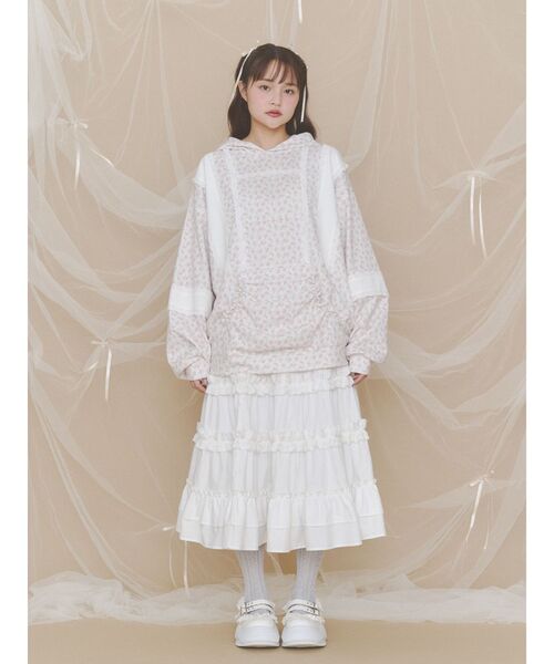 merry jenny(メリージェニー)の「flowerコラージュフーディ(パーカー・レディース・ブルー/アイボリー/ピンク・FREE)」の7枚目の写真