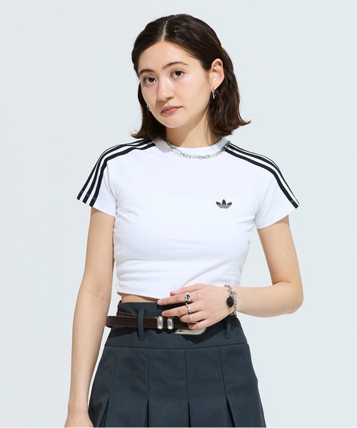 adidas(アディダス)の「SSTベビーティー / クロップド丈 / アディダスオリジナルス adidas Originals(Tシャツ/カットソー・レディース・ホワイト・SMALL/X-LARGE/XX-LARGE/LARGE/MEDIUM/X-SMALL)」の1枚目の写真